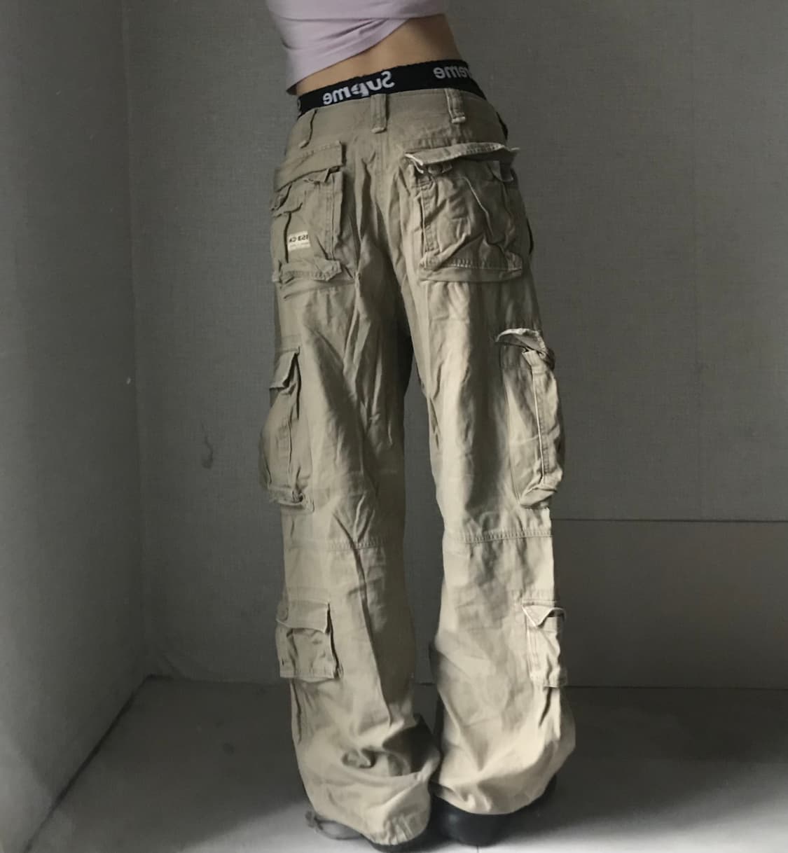 빈티지 베이지 와이드핏 카고팬츠 상품이미지3