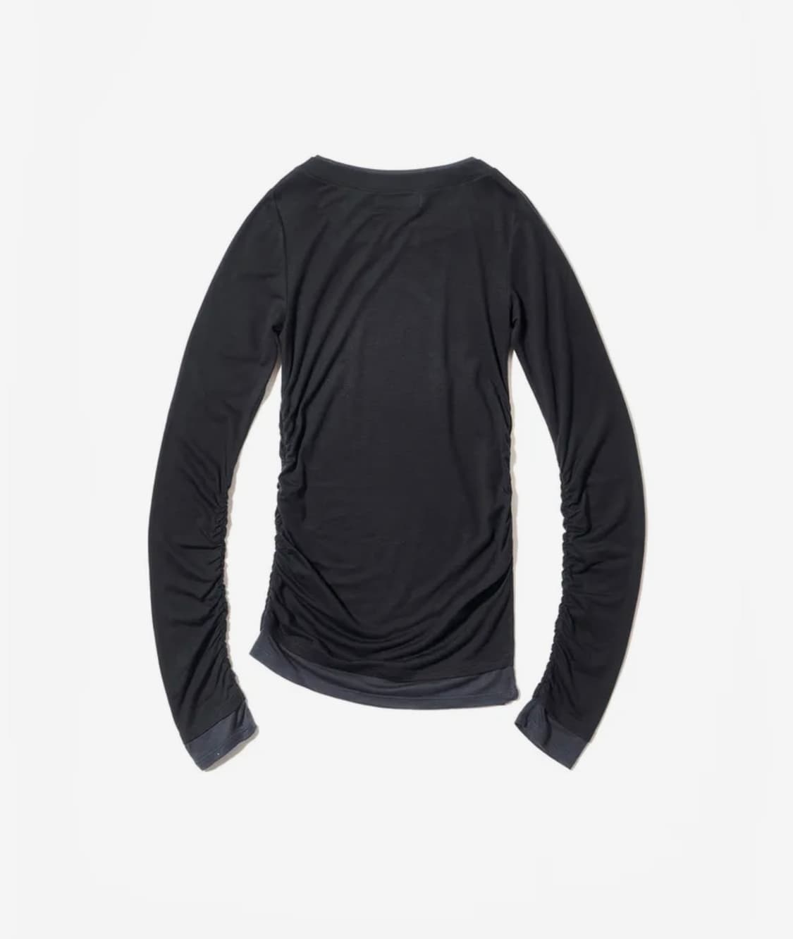 우알롱 시그니쳐 셔링 레이어드 롱슬리브 S 상품이미지2