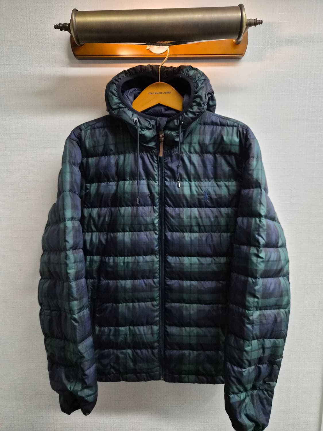 L/105) 폴로 랄프로렌 타탄체크 블랙와치 패딩 팝니다 상품이미지1