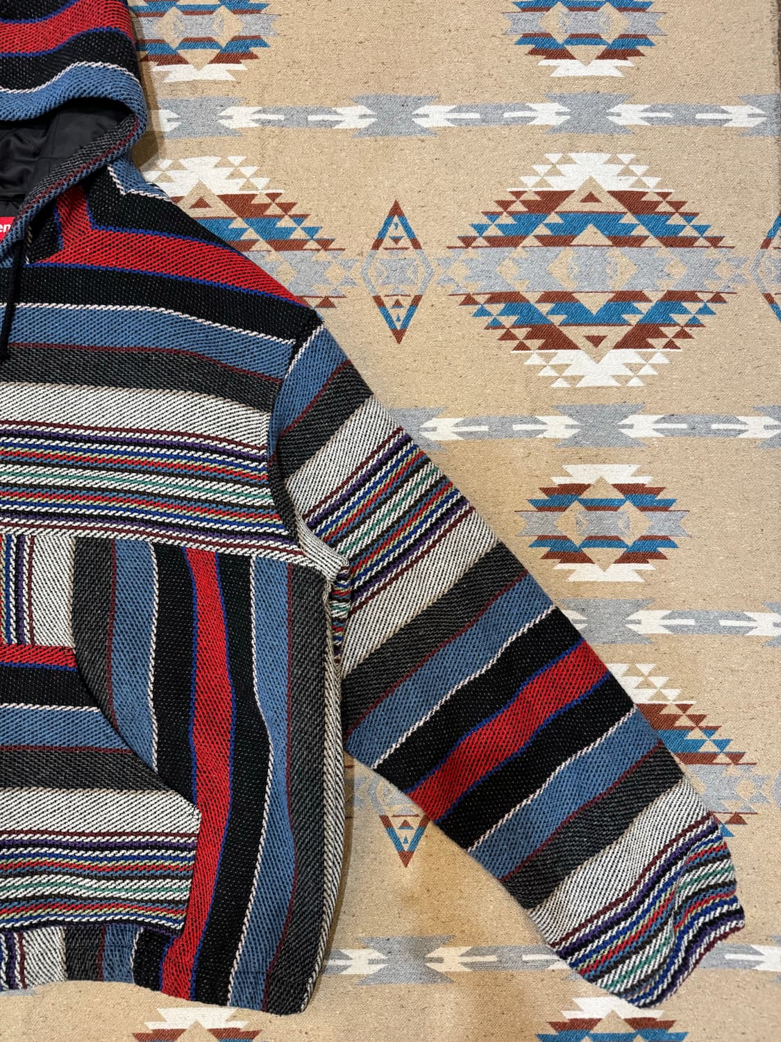 [M] 슈프림 우븐 스트라이프 후드 자켓 블랙 - 25ss 상품이미지5