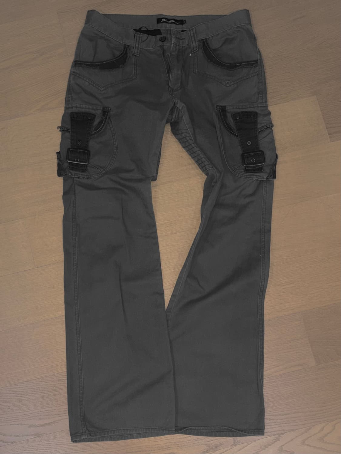 빈티지 카키 세미 부츠컷 카고팬츠  상품이미지2