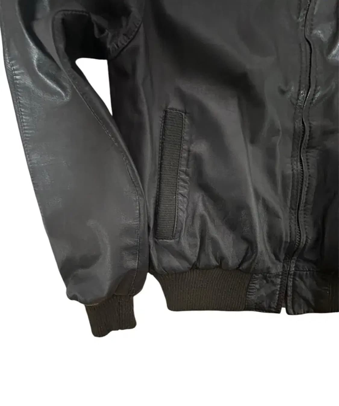 멤버스온리 브라운 가죽 봄버자켓 상품이미지3