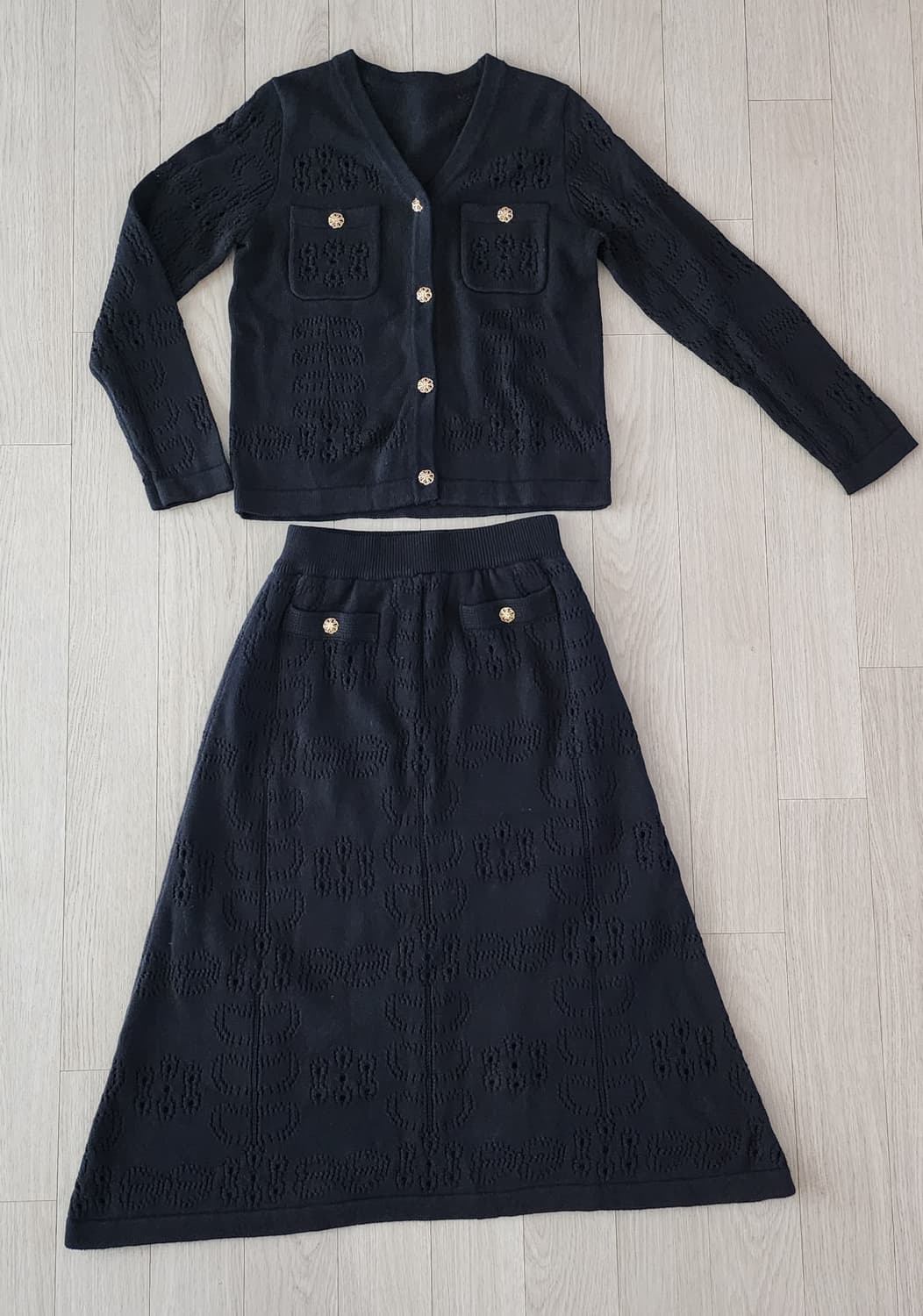 니트 가디건+스커트 세트 ●프리사이즈(55~66) 상품이미지2
