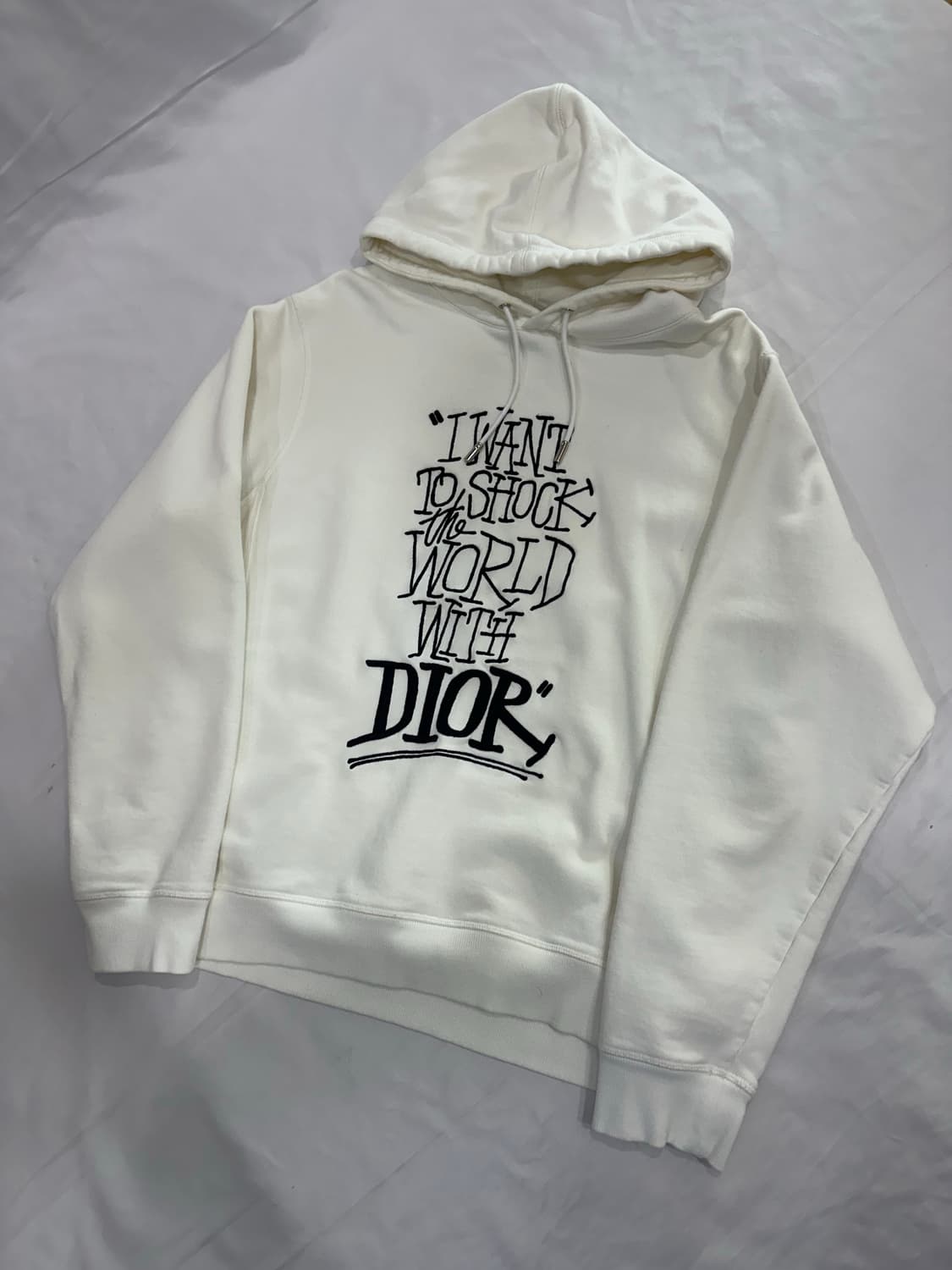 [XL] 디올 x 숀 스투시 남성 월드위드 후드 티셔츠 상품이미지3