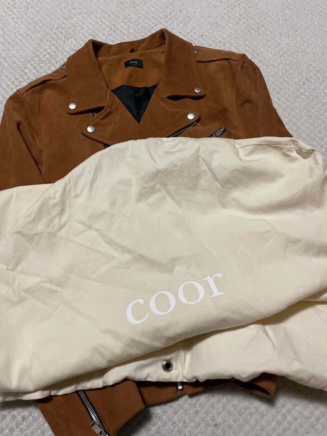 COOR 쿠어 웨스턴 무드 카우하이드 소가죽 스웨이드 레더 자켓 브라운 상품이미지8