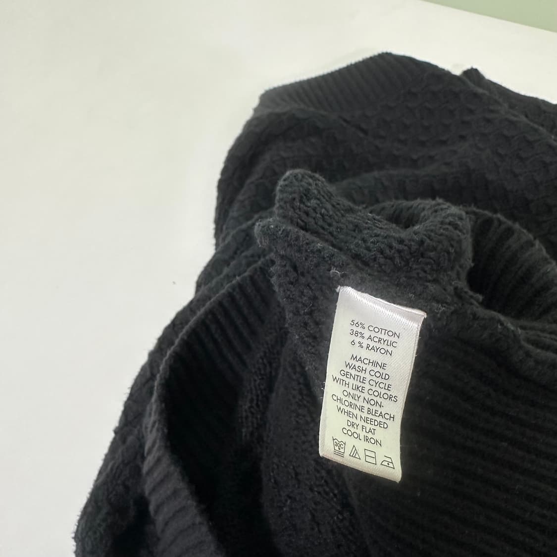 우먼FREE 캘빈클라인 블랙 가오리오버핏 와플 반팔니트 상품이미지6