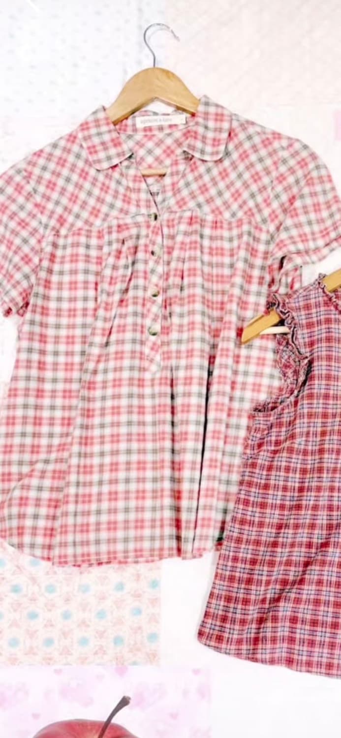 카메빈티지 사과맛 체크 셔츠 상품이미지1