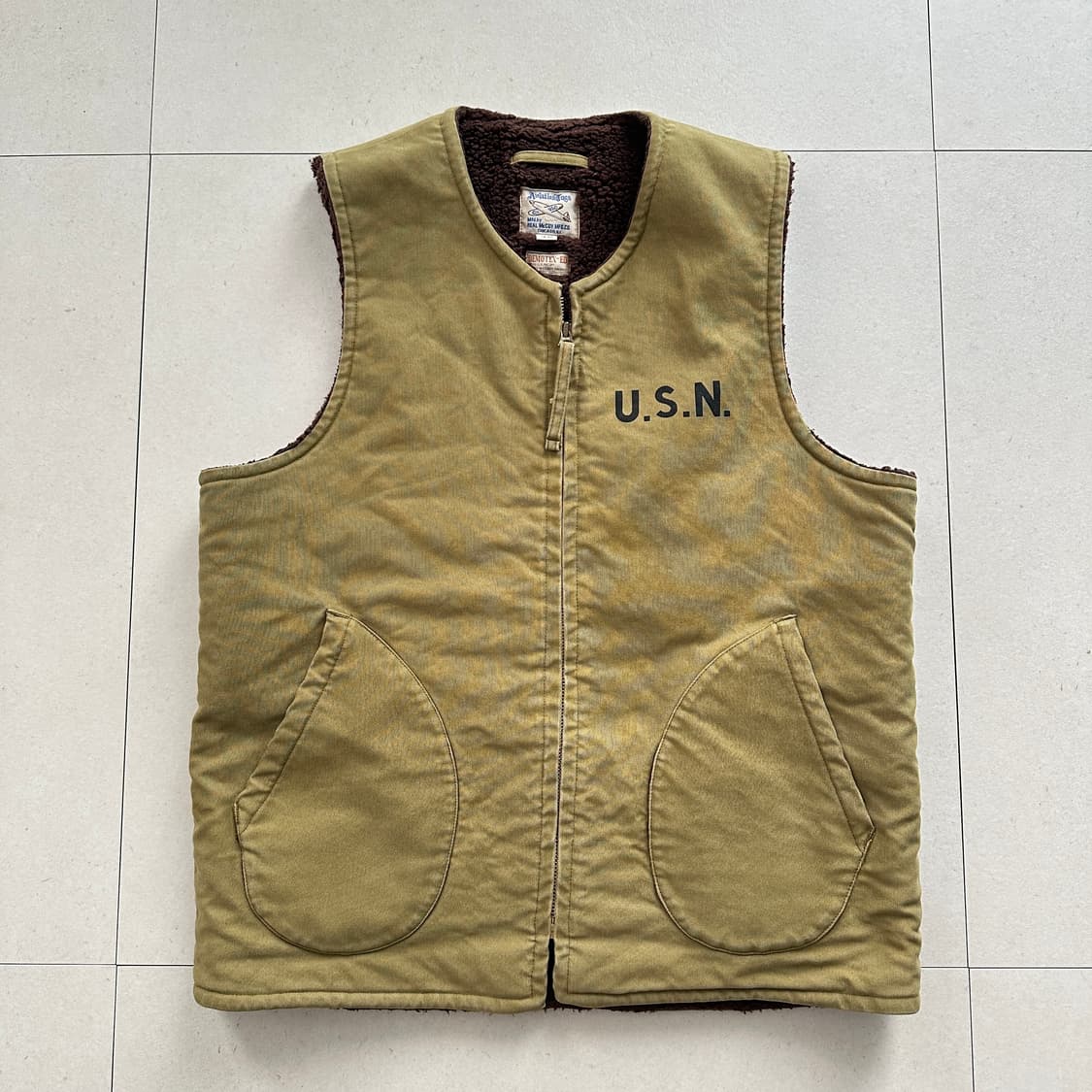 리얼맥코이 USN 알파카 N1 덱자켓 베스트 (사이즈 40) 상품이미지1