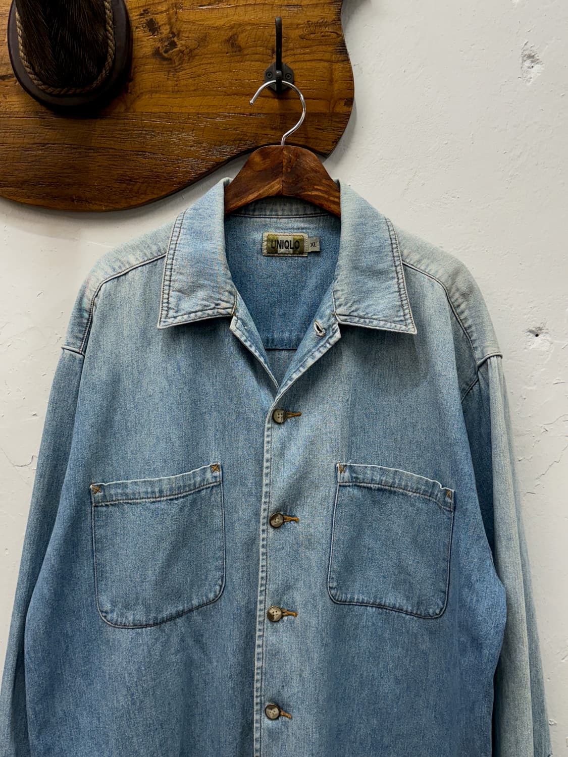 XL) Old UNIQLO Denim Coverall Shirt Jack 상품이미지1