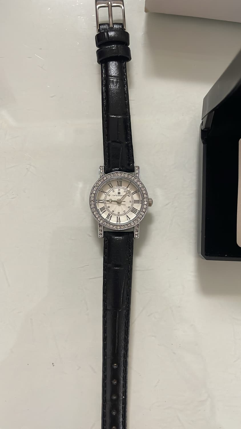 타테오시안 런던 여성용 가죽 시계 블랙 새제품 상품이미지1