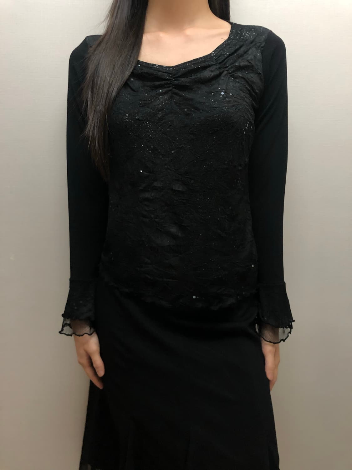 빈티지 블랙 스팽글 탑 상품이미지3