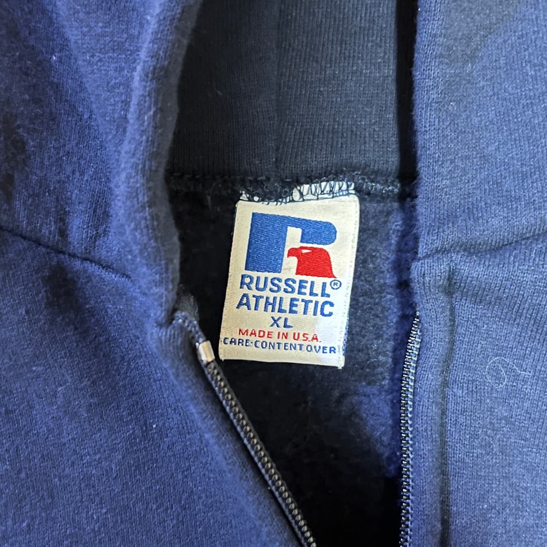 [XL] 90s USA 빈티지 러셀 후드집업 네이비 상품이미지4