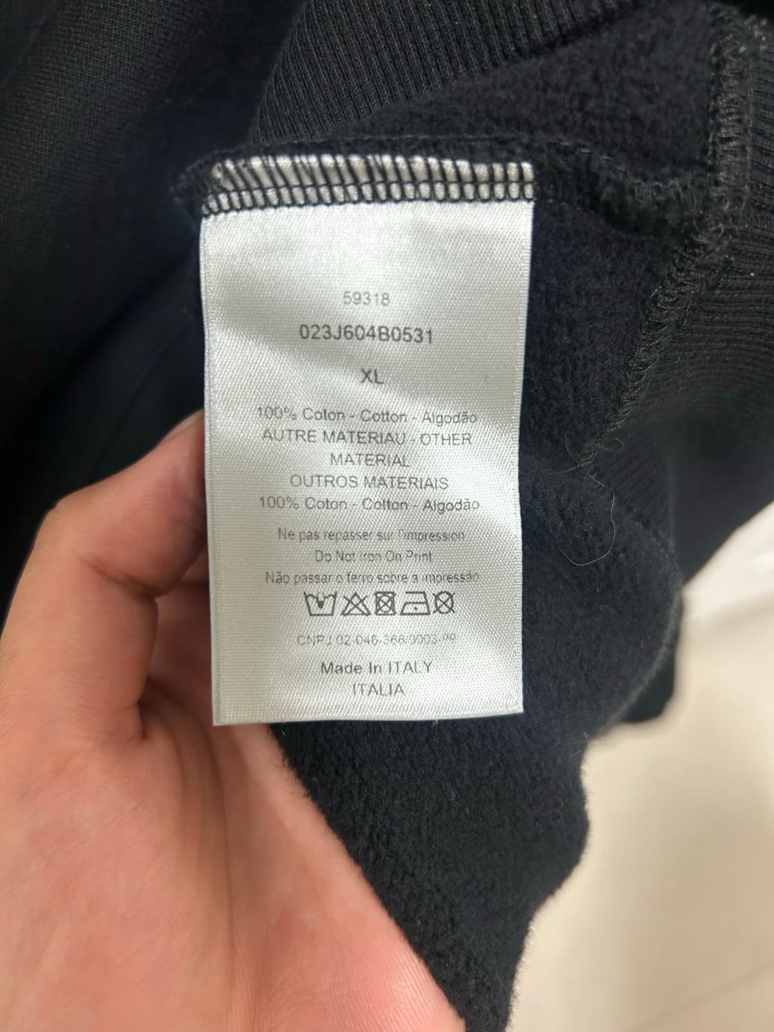 디올 아샴 cd 베스킷볼 맨투맨 블랙 XL 상품이미지5