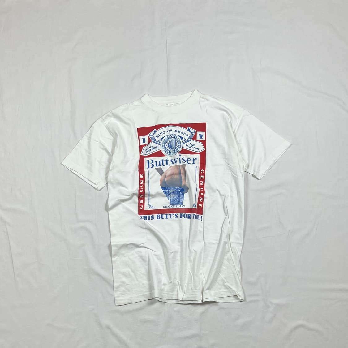 90‘s buttwiser king of rears 패러디 반팔티 상품이미지1