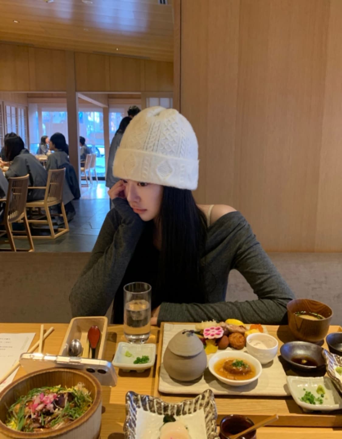 leeds 샵 리즈 케이블 비니 화이트 (새상품) 상품이미지2