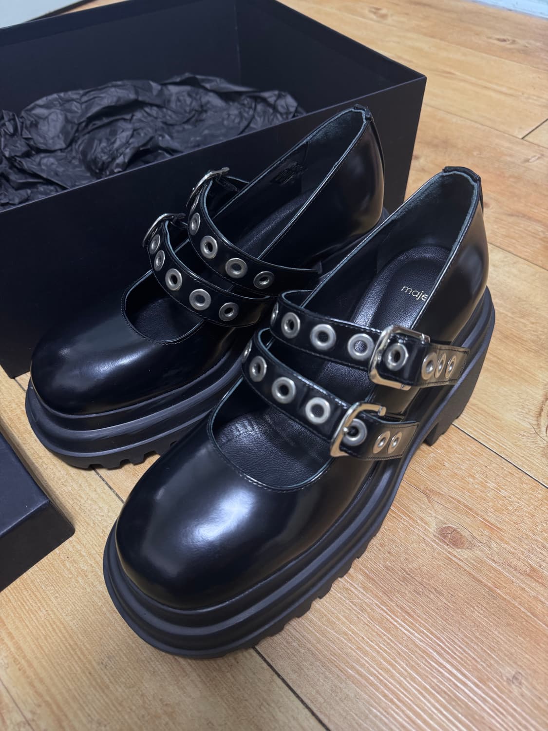 Maje 아일렛 더블 스트랩 플랫폼 메리제인🥿 상품이미지3