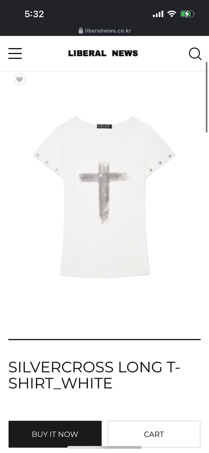 리버뉴스 실버크로스 티셔츠 반팔 liberal news 상품이미지1