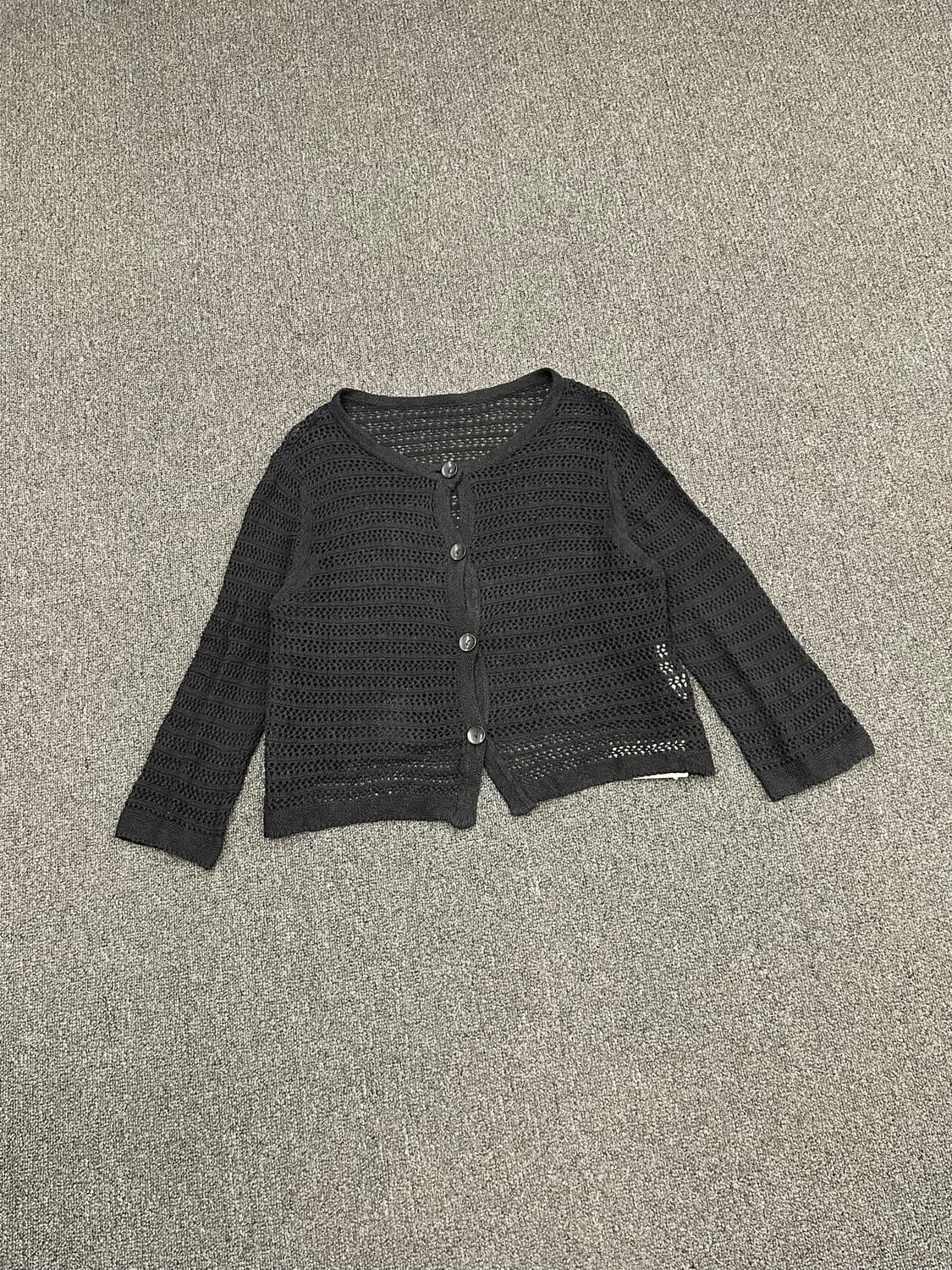 OS)Japanese vintage 여성 블랙 크롭 가디건 상품이미지1