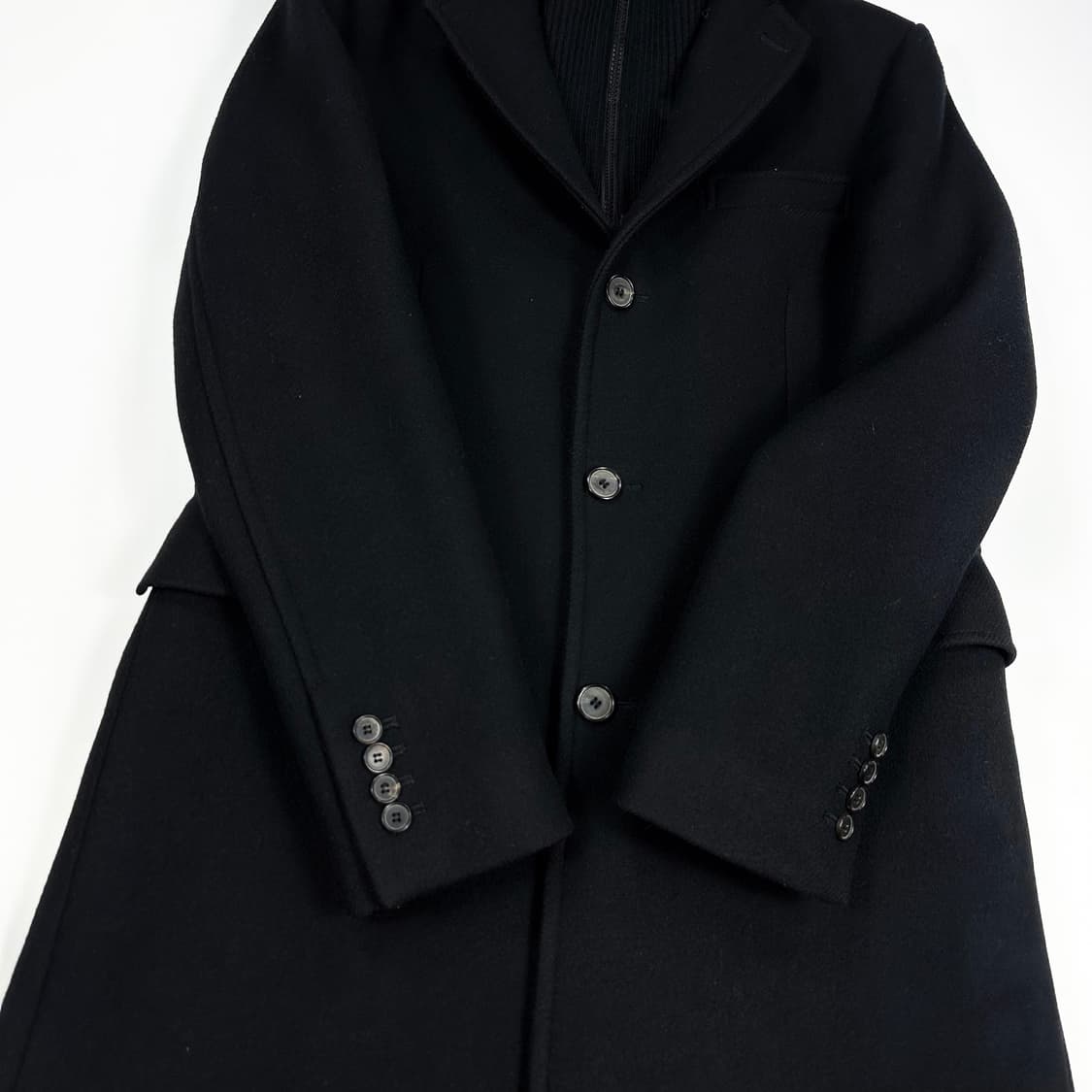 테이트 클래식 블랙 싱글 롱 코트자켓 (XL) 상품이미지3