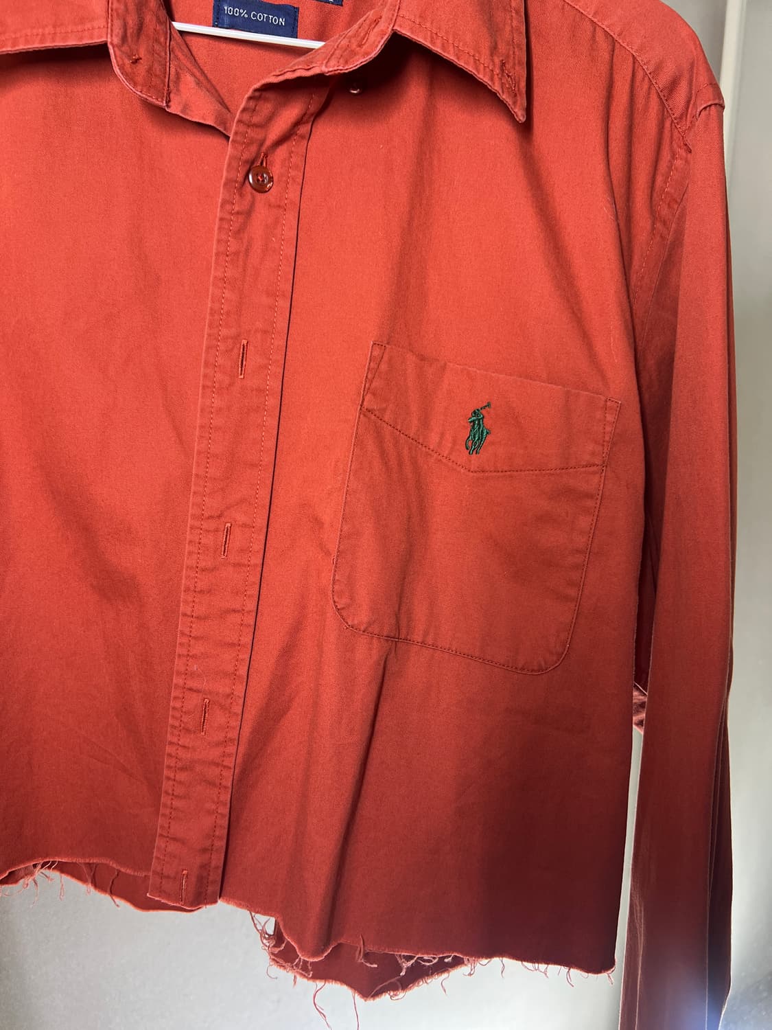 폴로 랄프로렌 크롭 커스텀 셔츠 / 브릭 레드 / L 상품이미지5