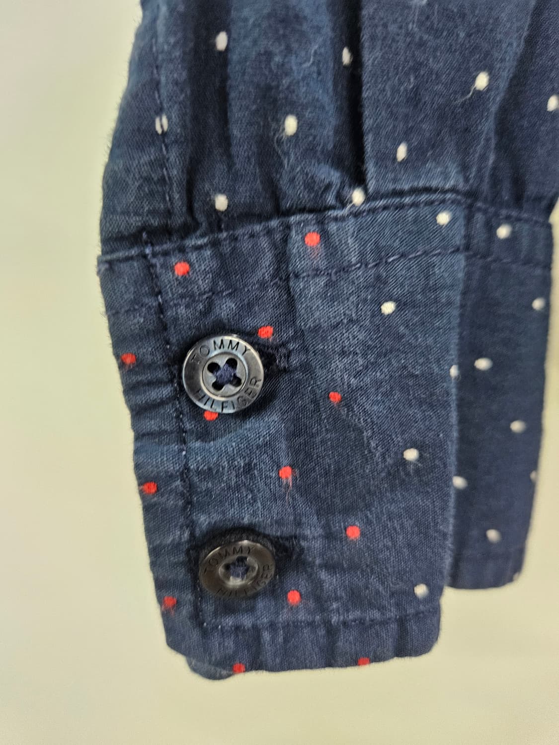 타미힐피거 네이비 도트 원포켓 셔츠 M 상품이미지4