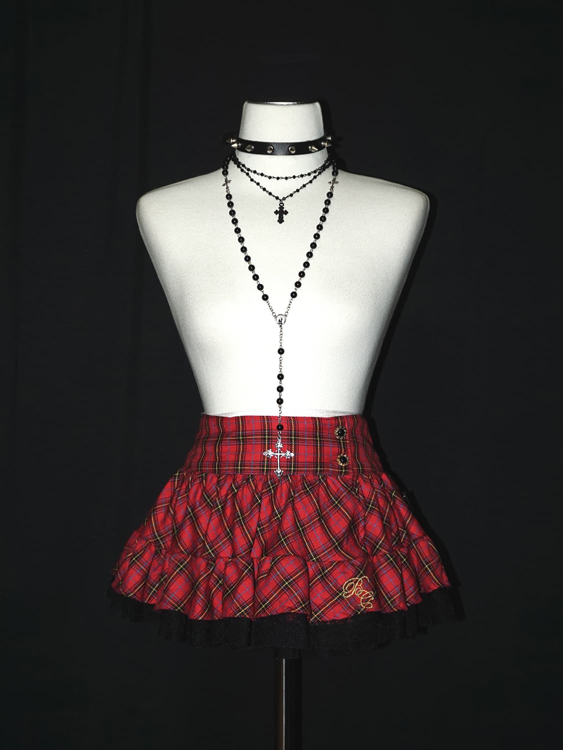 (banana chips) tartan check wrap skort  상품이미지2