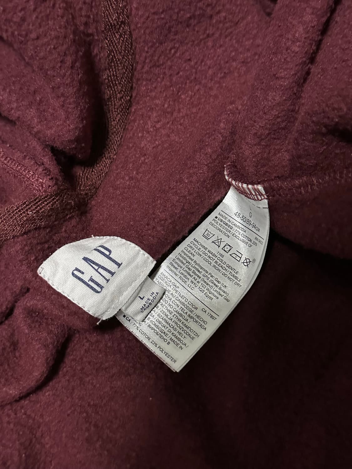 Gap 버건디 후드집업 상품이미지3