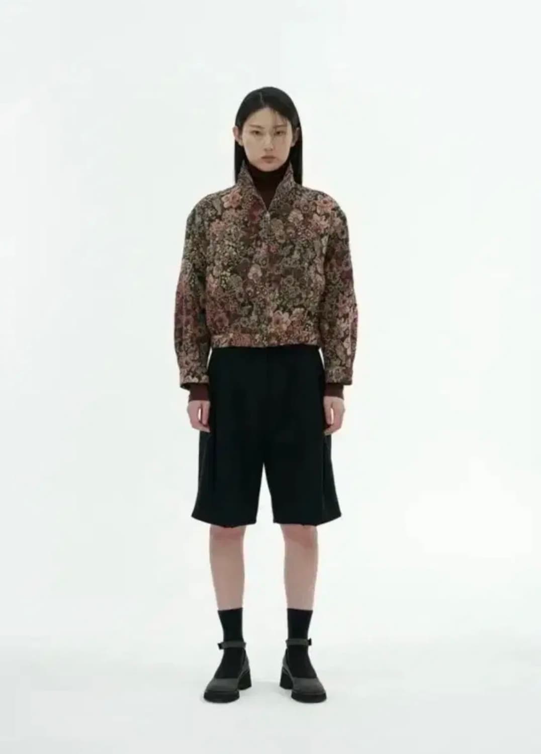 이모멘토 플라워 자카드 블루종 상품이미지1