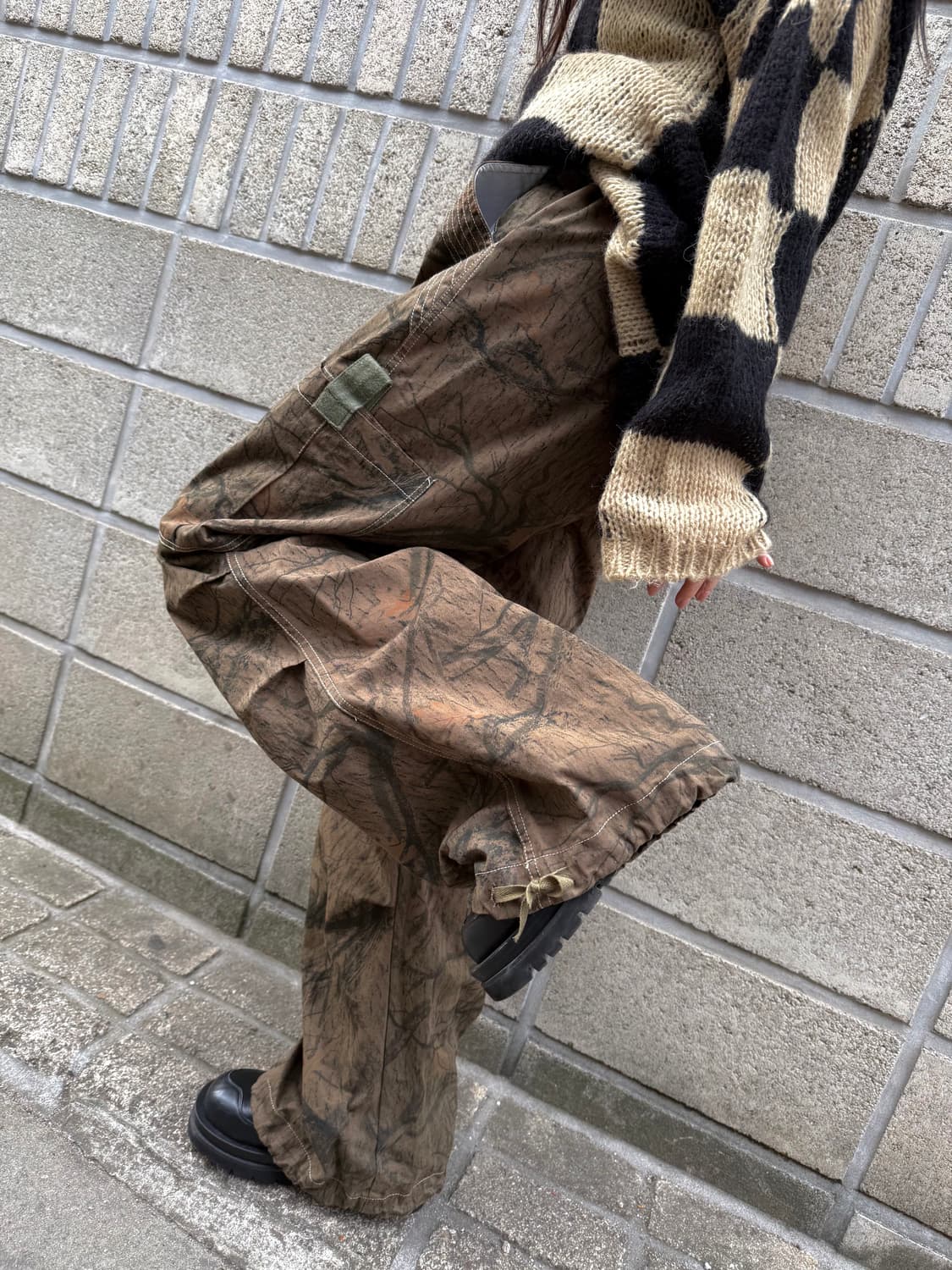 리얼트리 패턴 오버핏 와이드 카고팬츠 상품이미지1