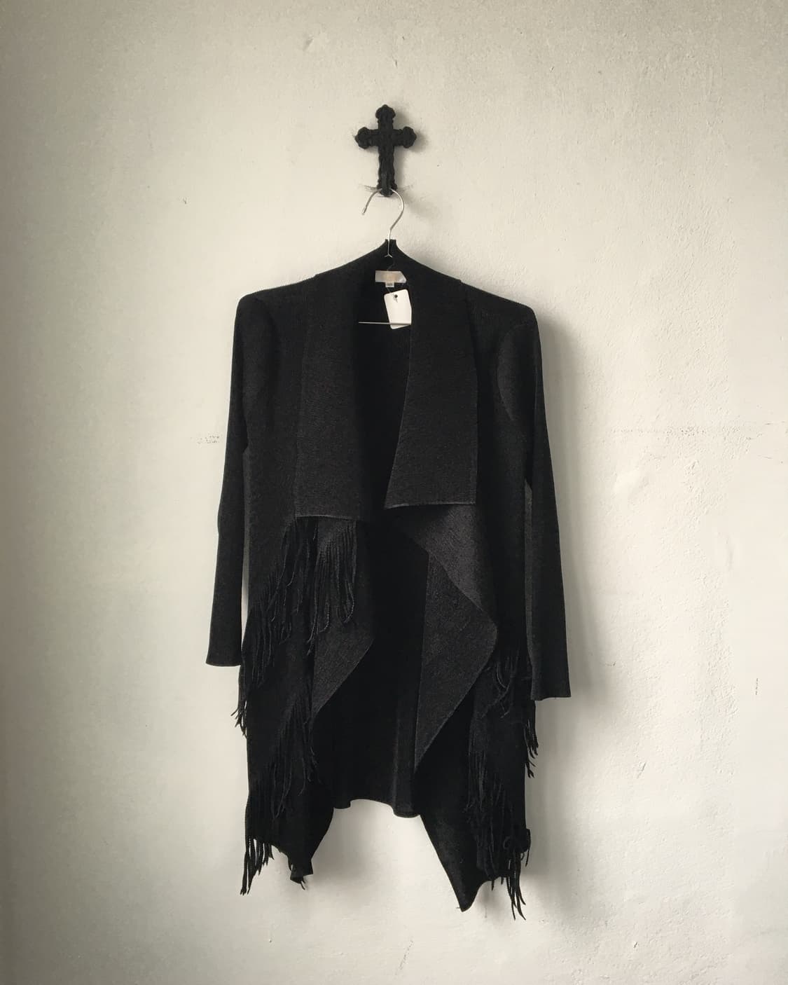 Fringe point pleats drape open cardigan 상품이미지1