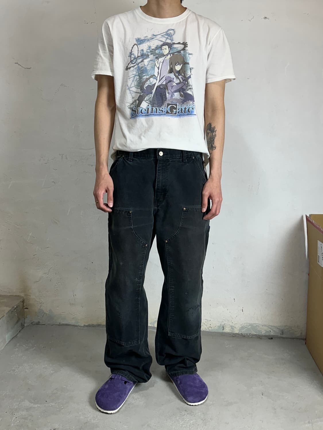 OG 칼하트 B136 더블니 팬츠 칼하트 썩블니 블랙 상품이미지4