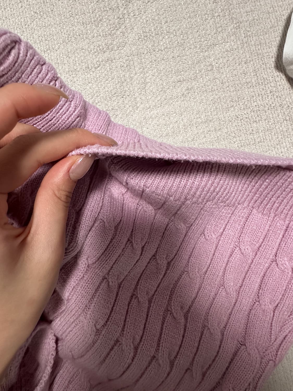 스컬프터 Knitted Cable Halter Top Baby Pink 상품이미지3