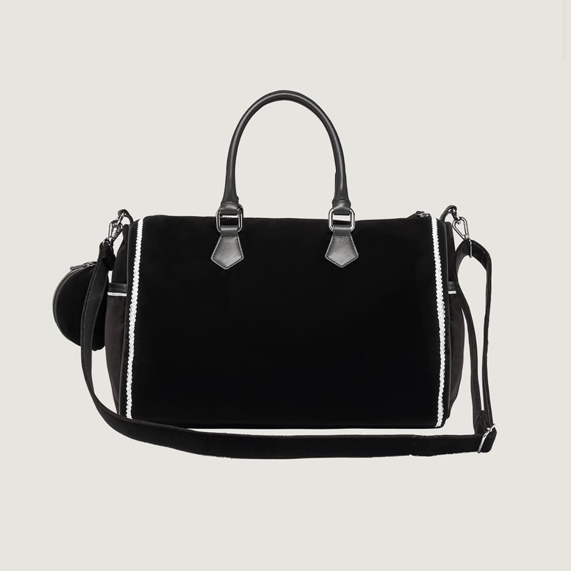 더티스 스콘 벨벳 레이스 보스턴백 블랙 상품이미지3