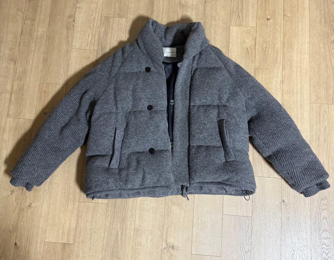 우마뭉 Pure shetland wool puffer jacket 그레이 상품이미지2
