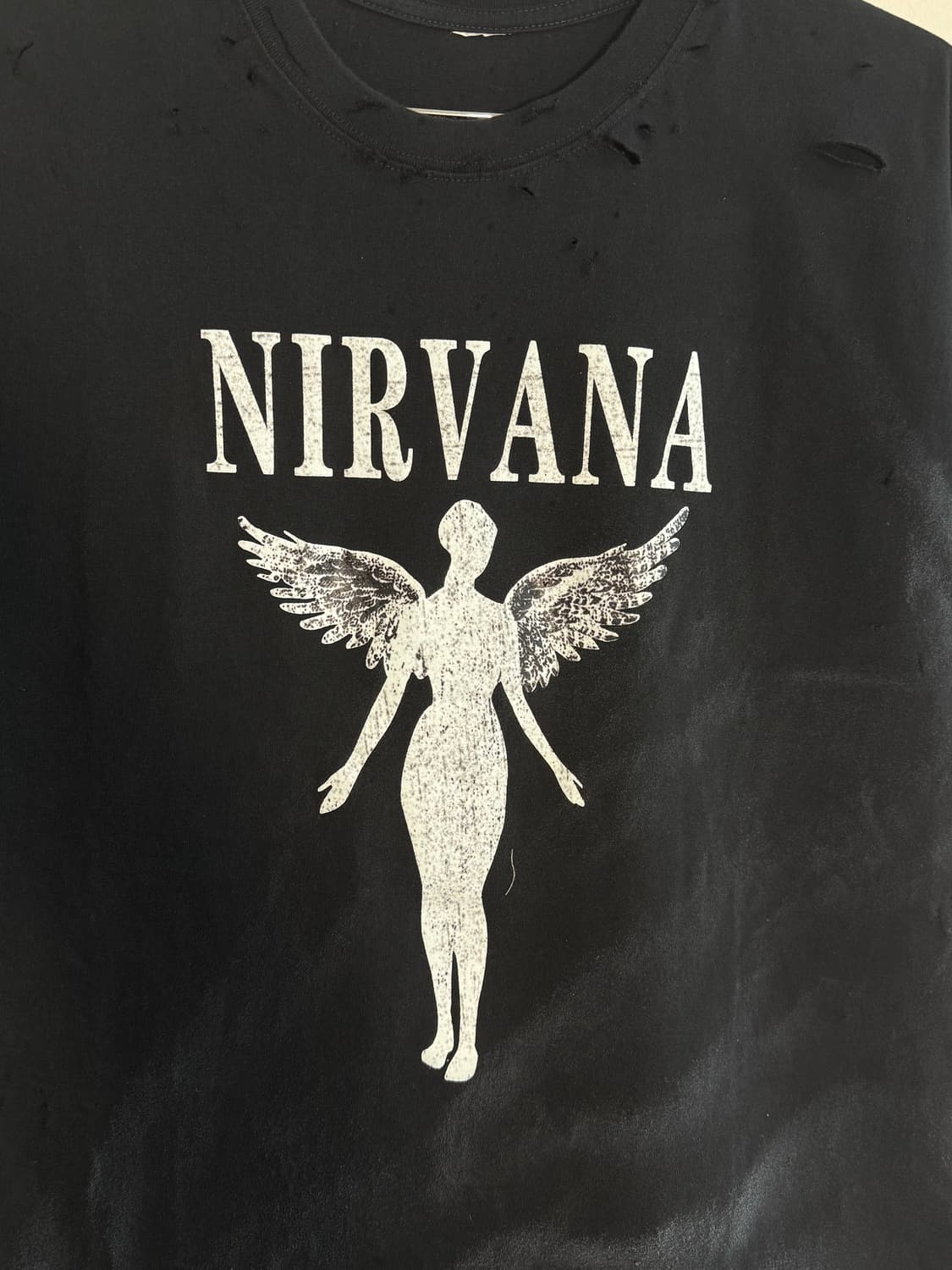 NIRVANA vintage distressed washing shirt 상품이미지4