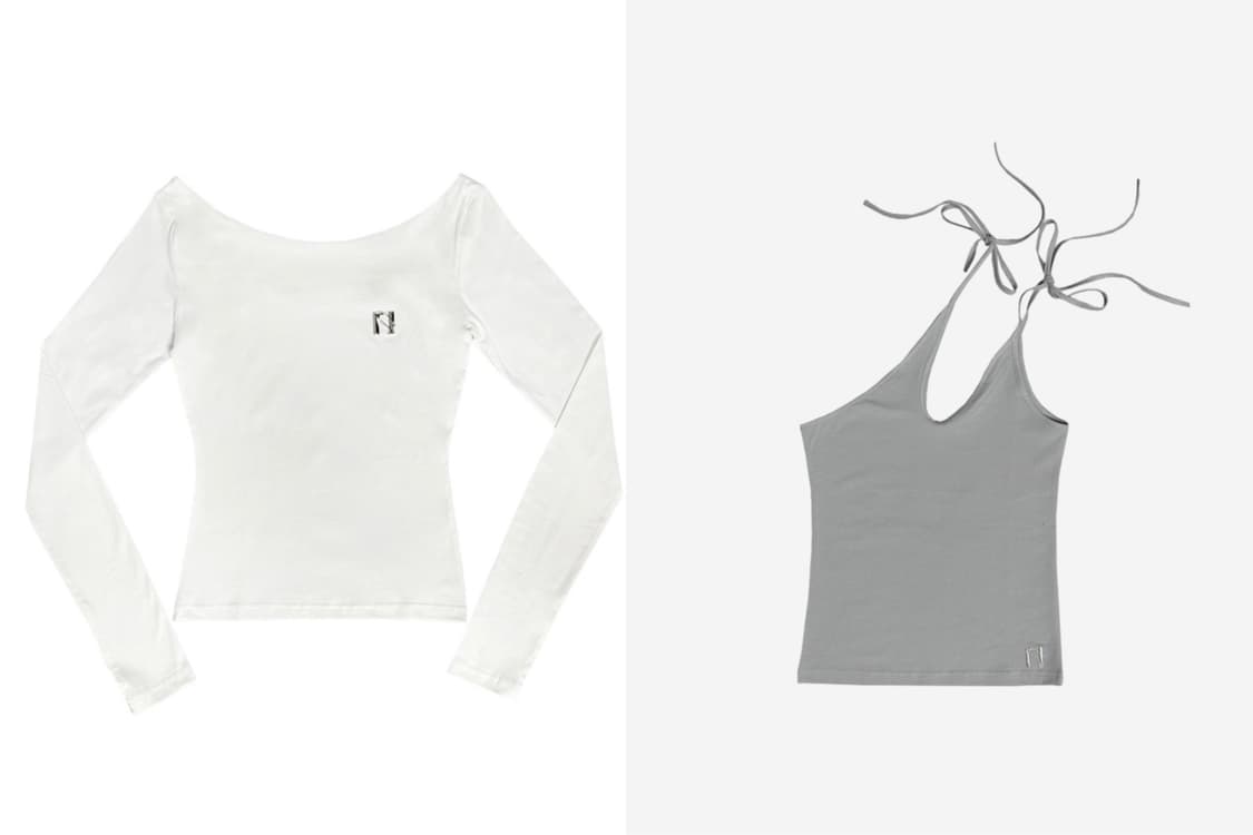 세트 뉴얼린 엠블럼 롱 슬리브 보트넥 탑 레이어드 슬리브리스 상품이미지1