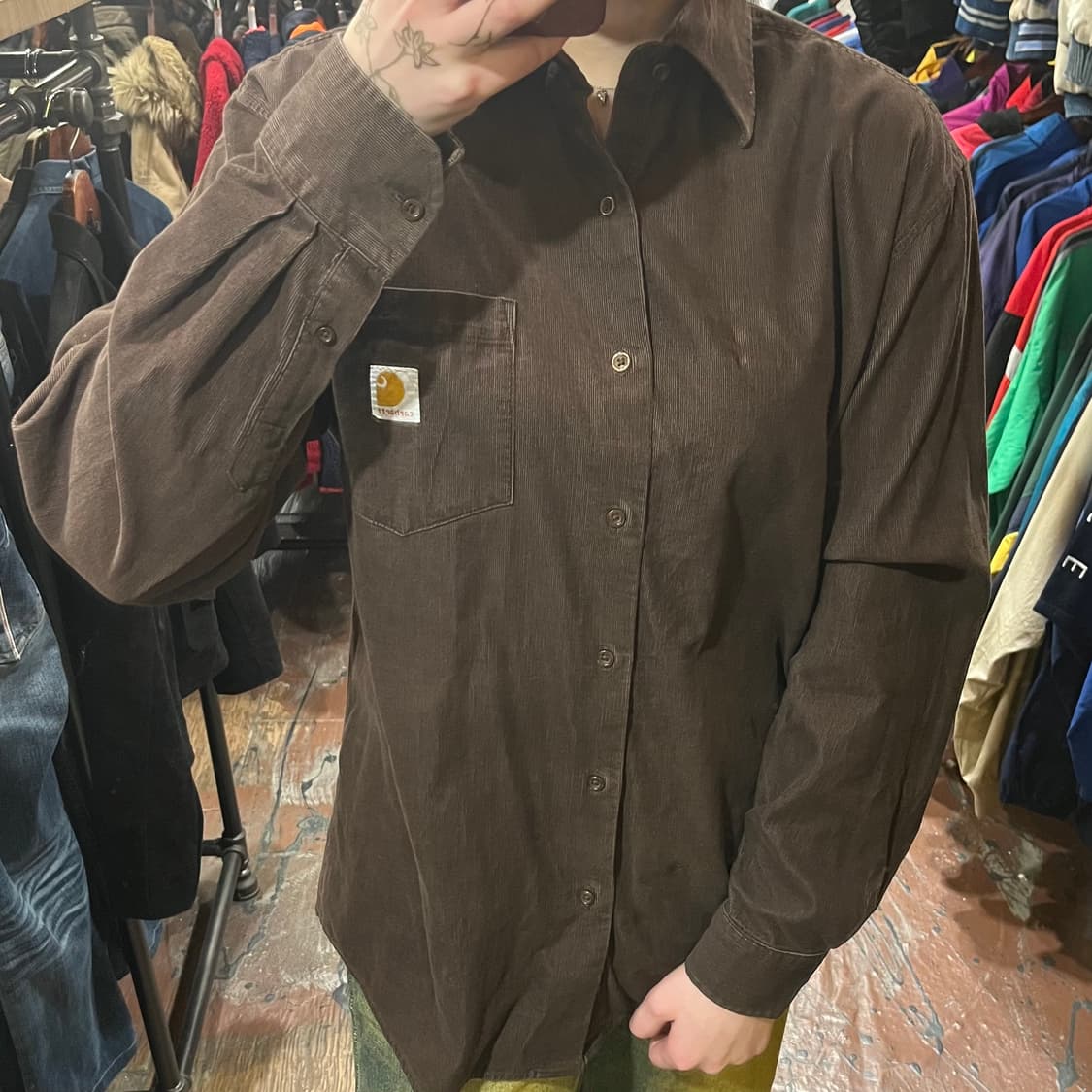 [HI] 칼하트 코듀로이 셔츠 브라운 상품이미지2