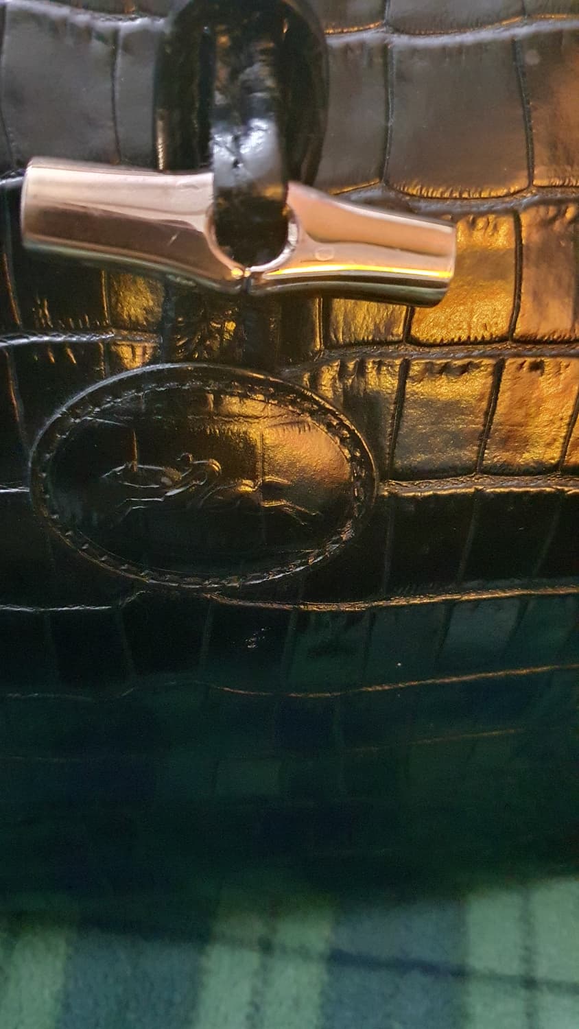 Longchamp 정품 롱샴 악어무늬 블랙 토트백 상품이미지4