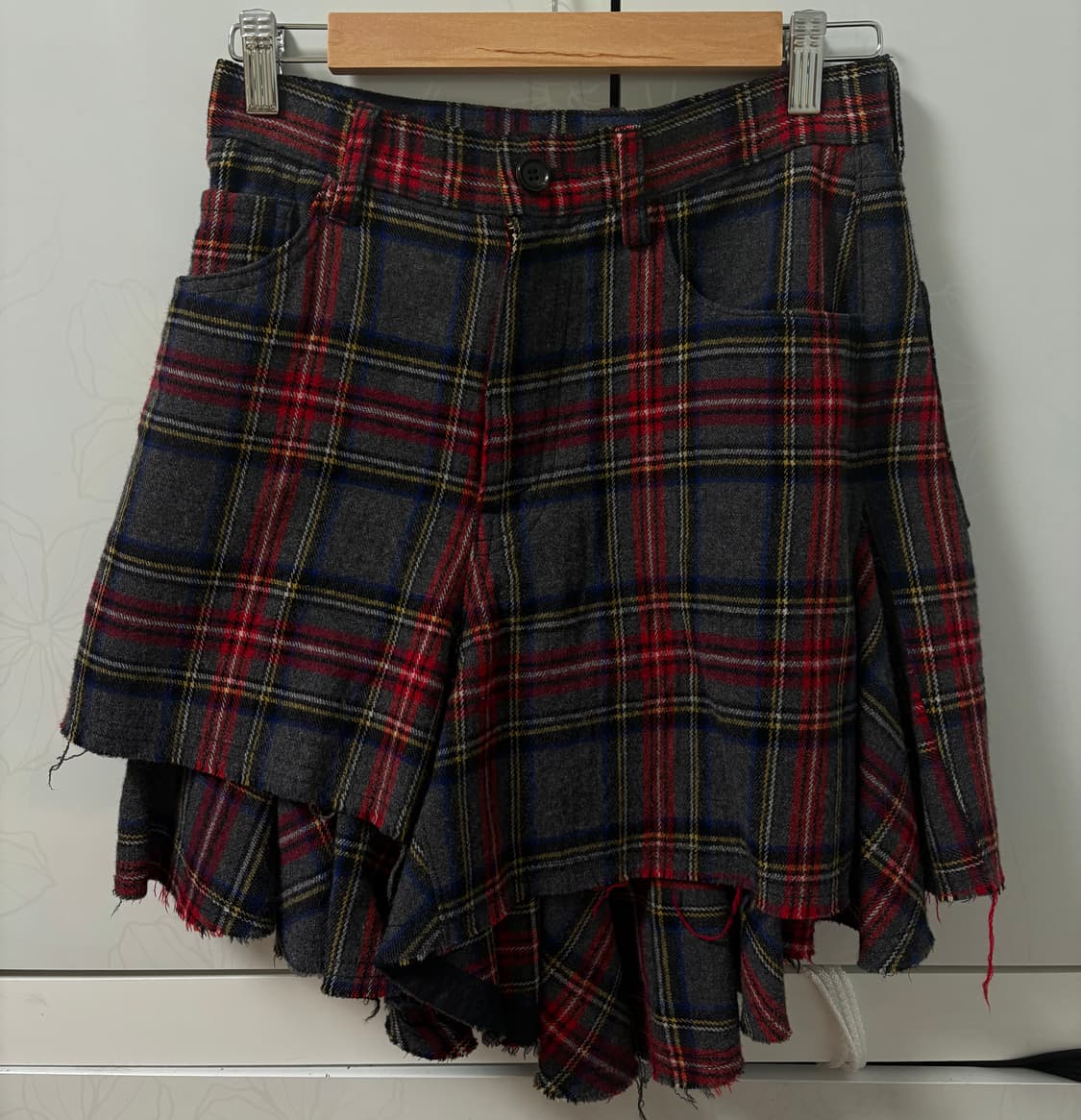 준야와타나베 꼼데 체크 울 스커트 상품이미지1