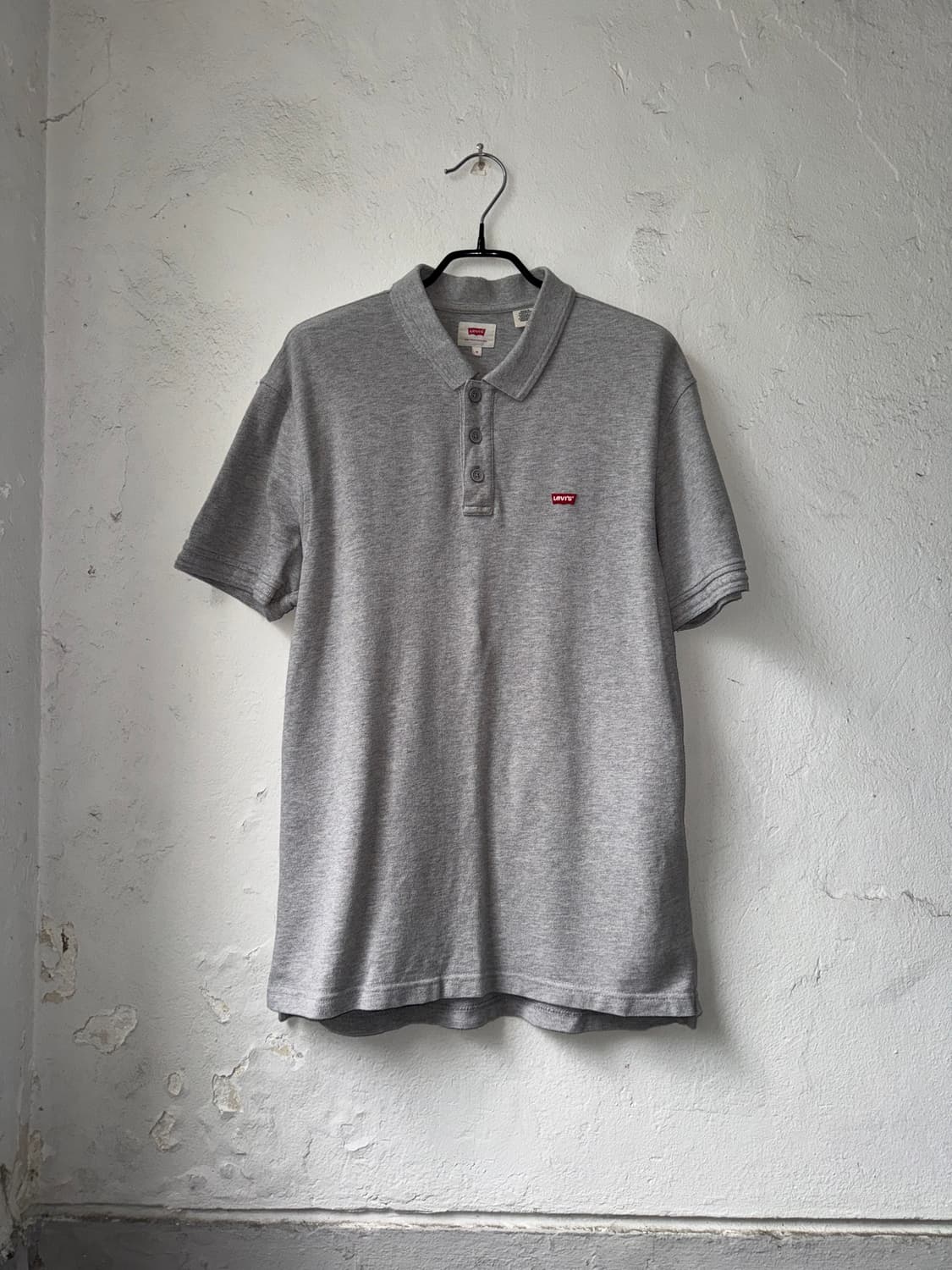 [M]Levis 그레이 박스로고 반팔 카라티 상품이미지1