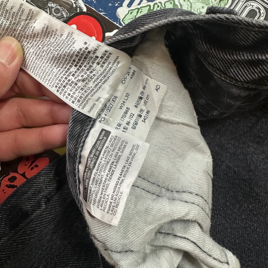 리바이스 501 블랙 진 데님 팬츠 34 상품이미지10