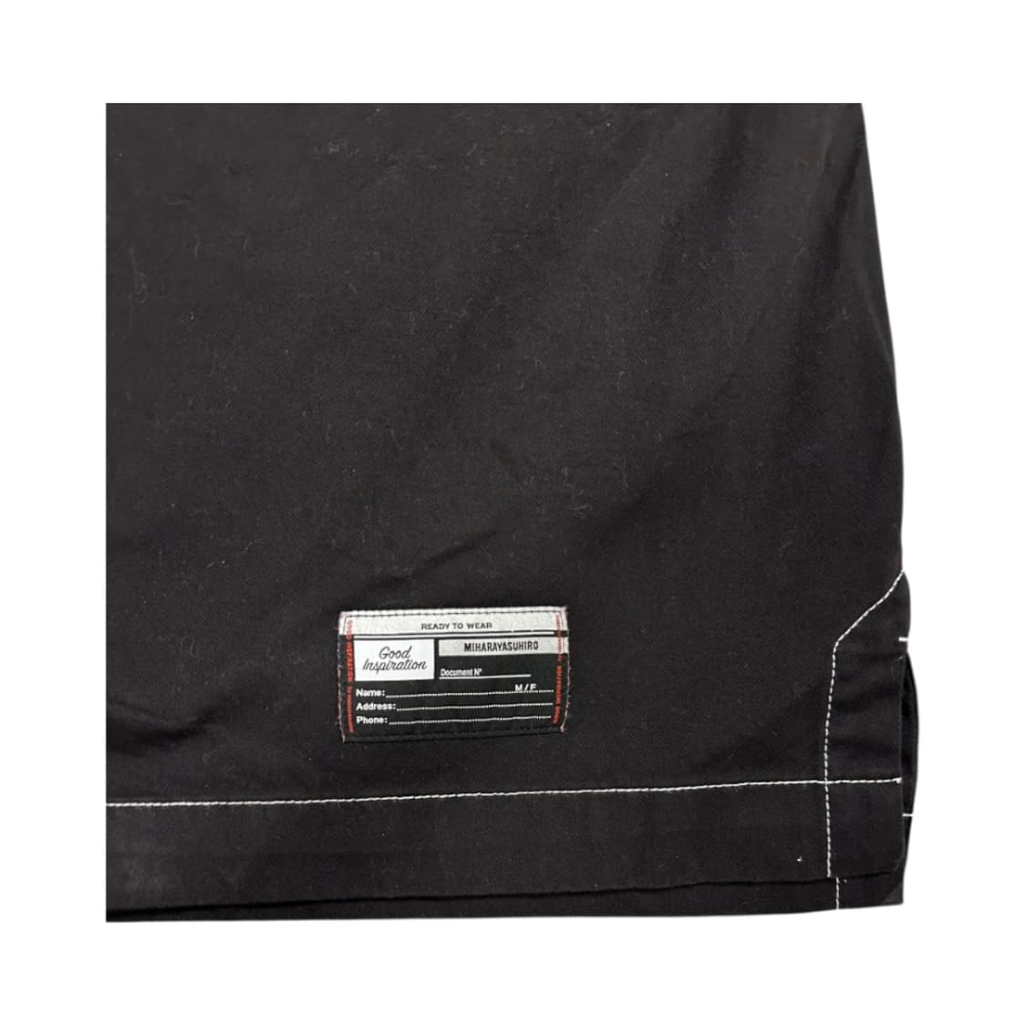 미하라야스히로 블랙 워크 스티치 하프 셔츠 L 상품이미지4