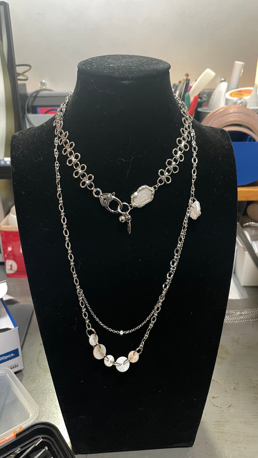 베키 스퀘어 펄 목걸이 상품이미지3