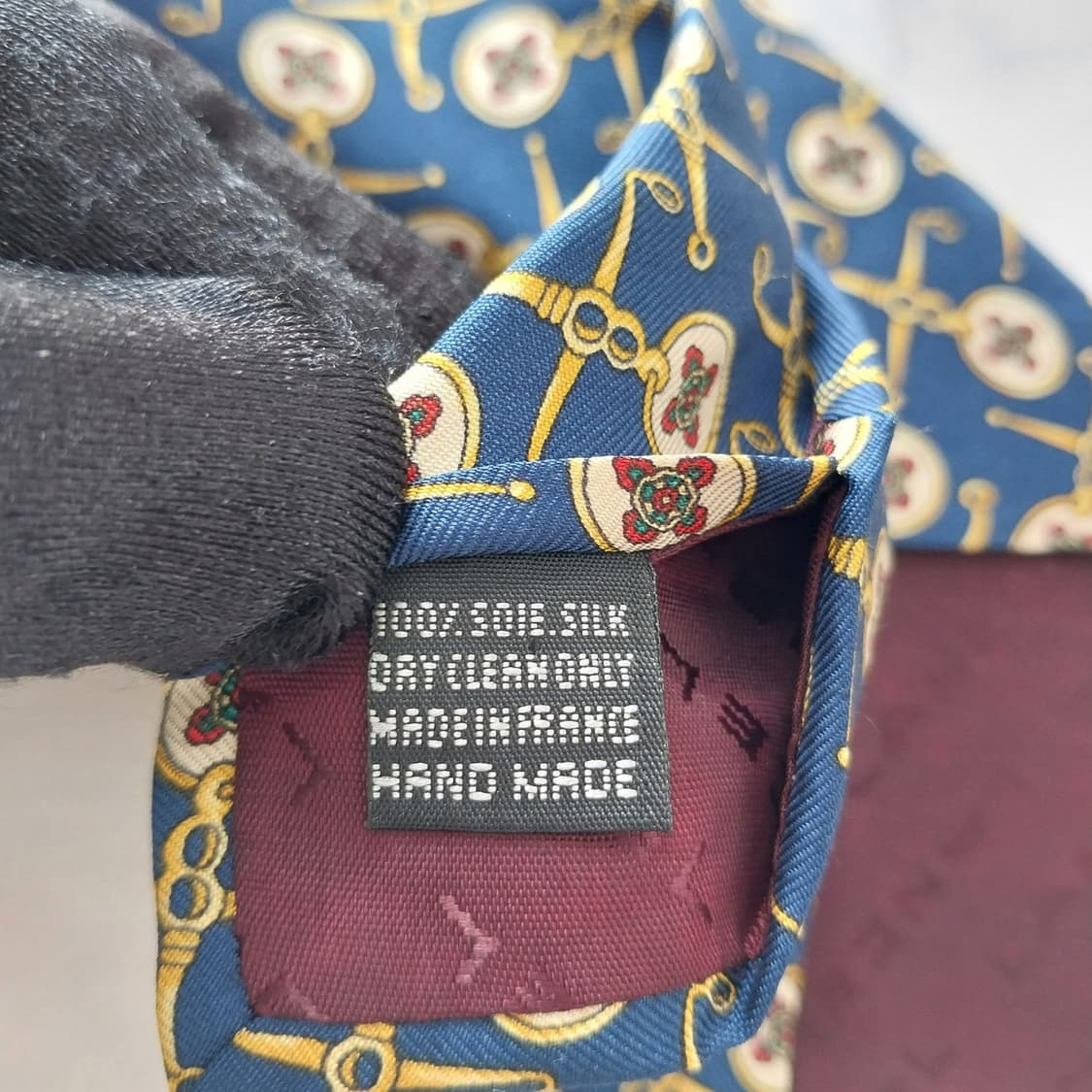 란셀 실크 네이비 하니스 패턴 넥타이 9.9cm A+등급 K1382
 상품이미지10