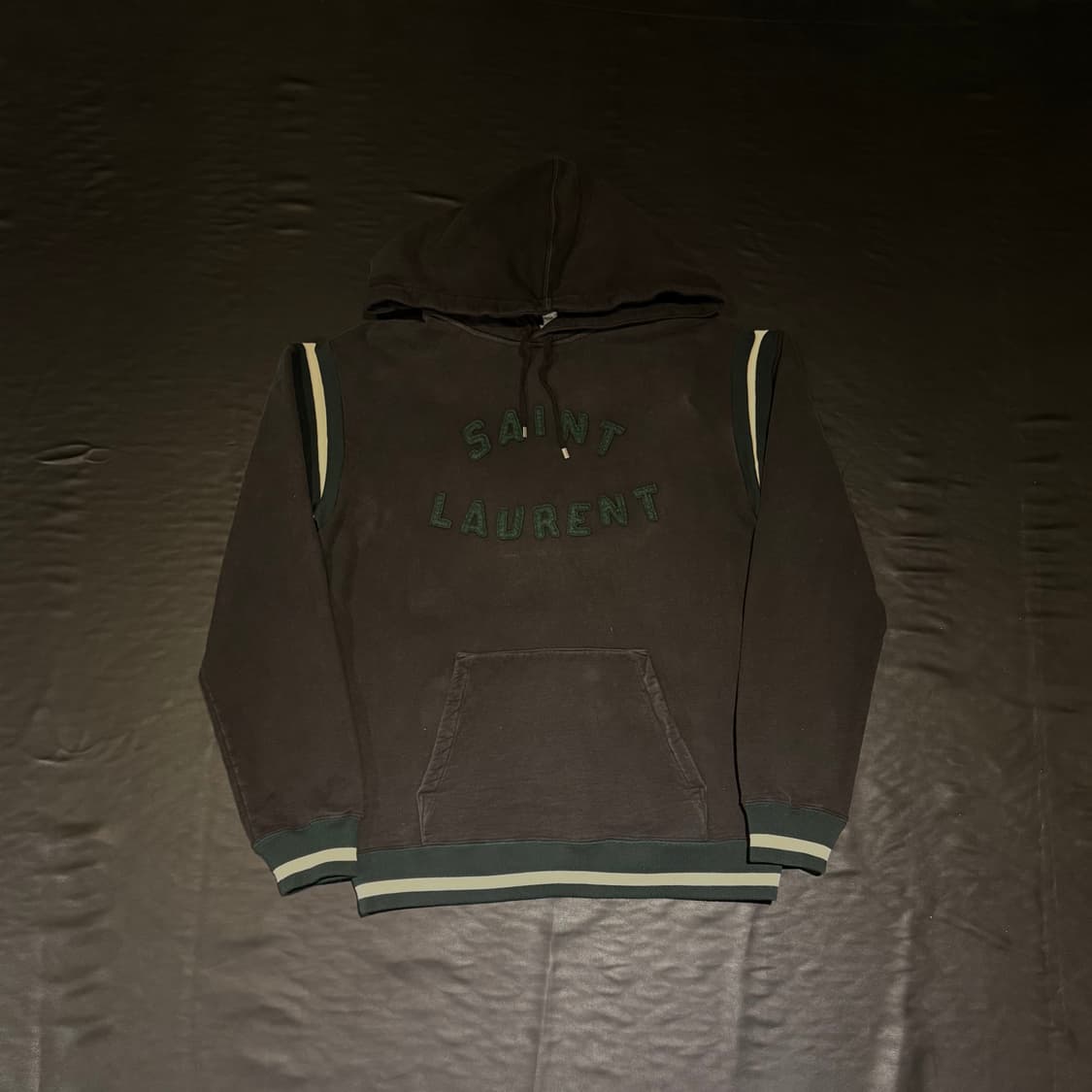 생로랑 로고 코튼 후드 상품이미지1