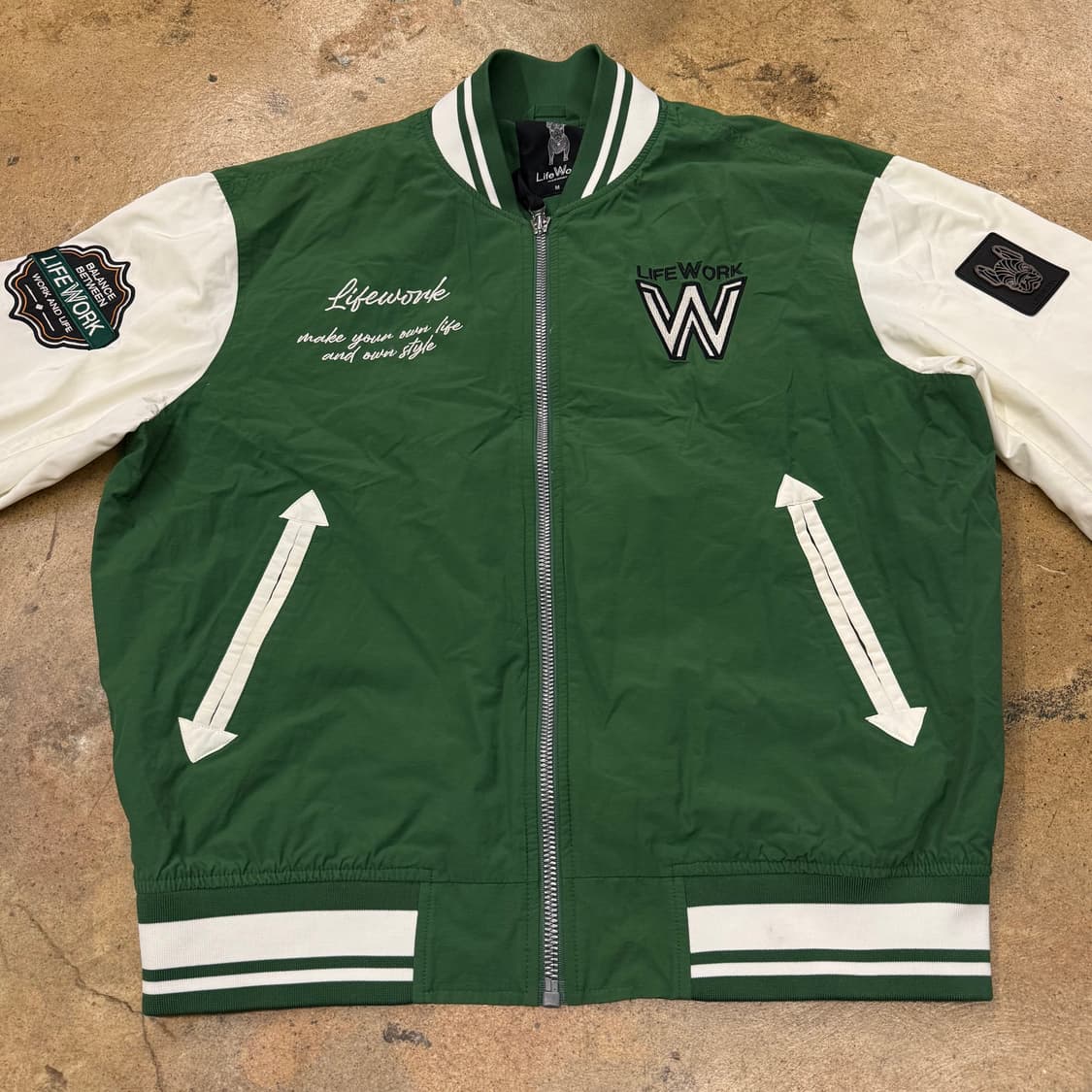 [정품/M] 라이프워크 그린 바시티 자켓 b8 상품이미지3