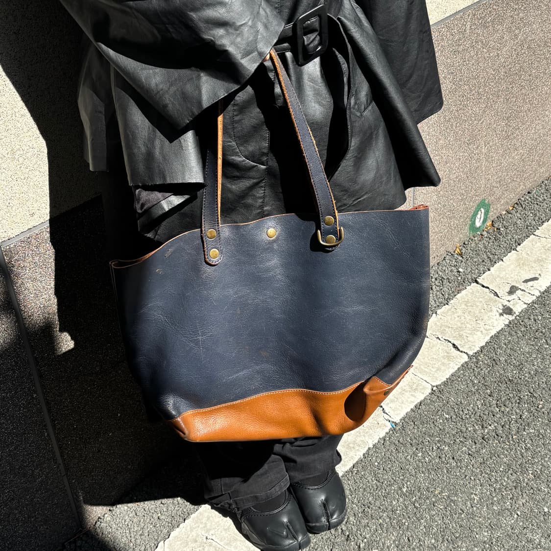 vtg cowhide tone tote bag 상품이미지4