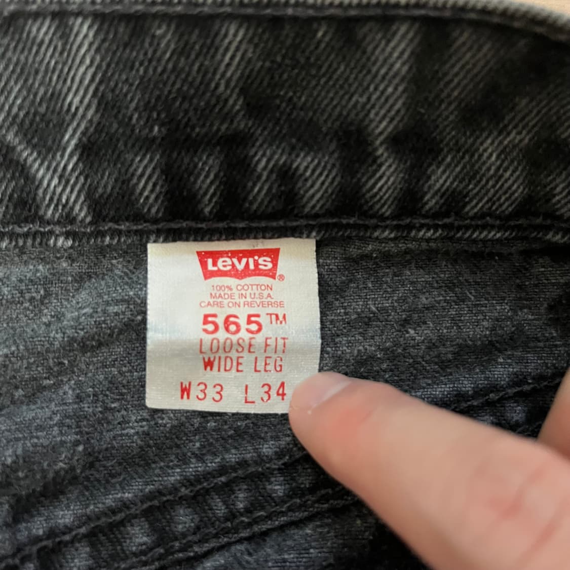 [33X34] 90s 빈티지 리바이스 565 블랙 made in usa 상품이미지3