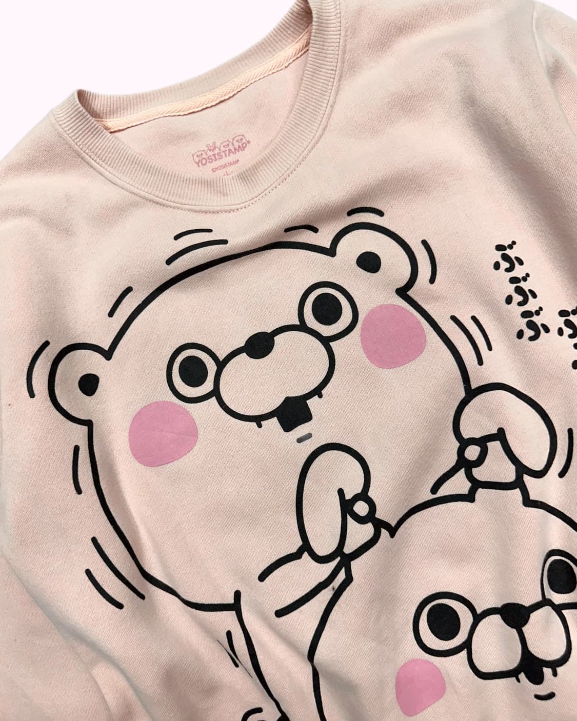 YOSISTAMP printing pink sweat shirt 상품이미지3