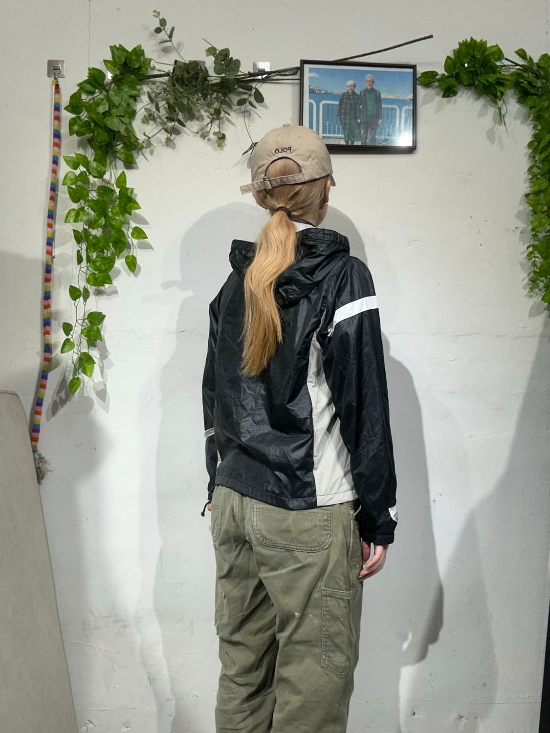 나이키 블랙 화이트 로고 바람막이 자켓 M 상품이미지3
